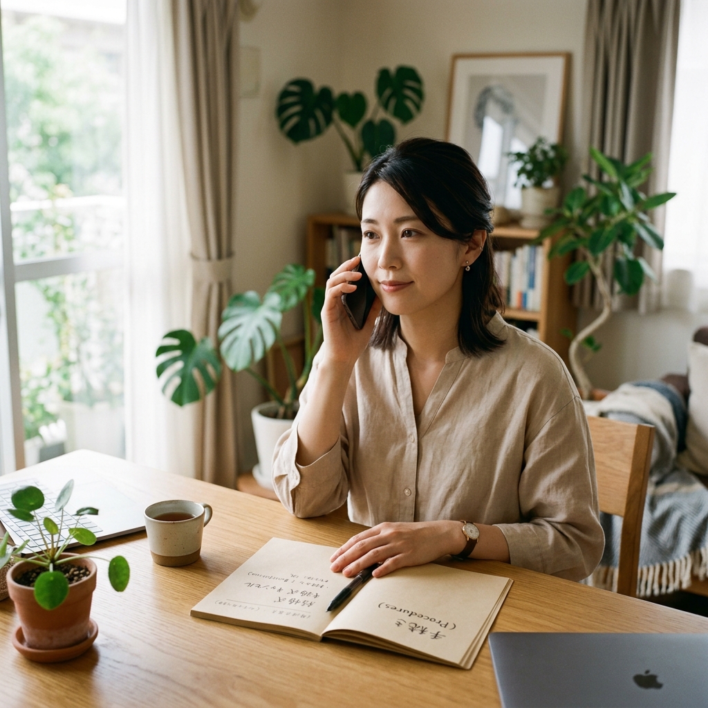 結婚式場キャンセルを電話で伝える女性のイメージ