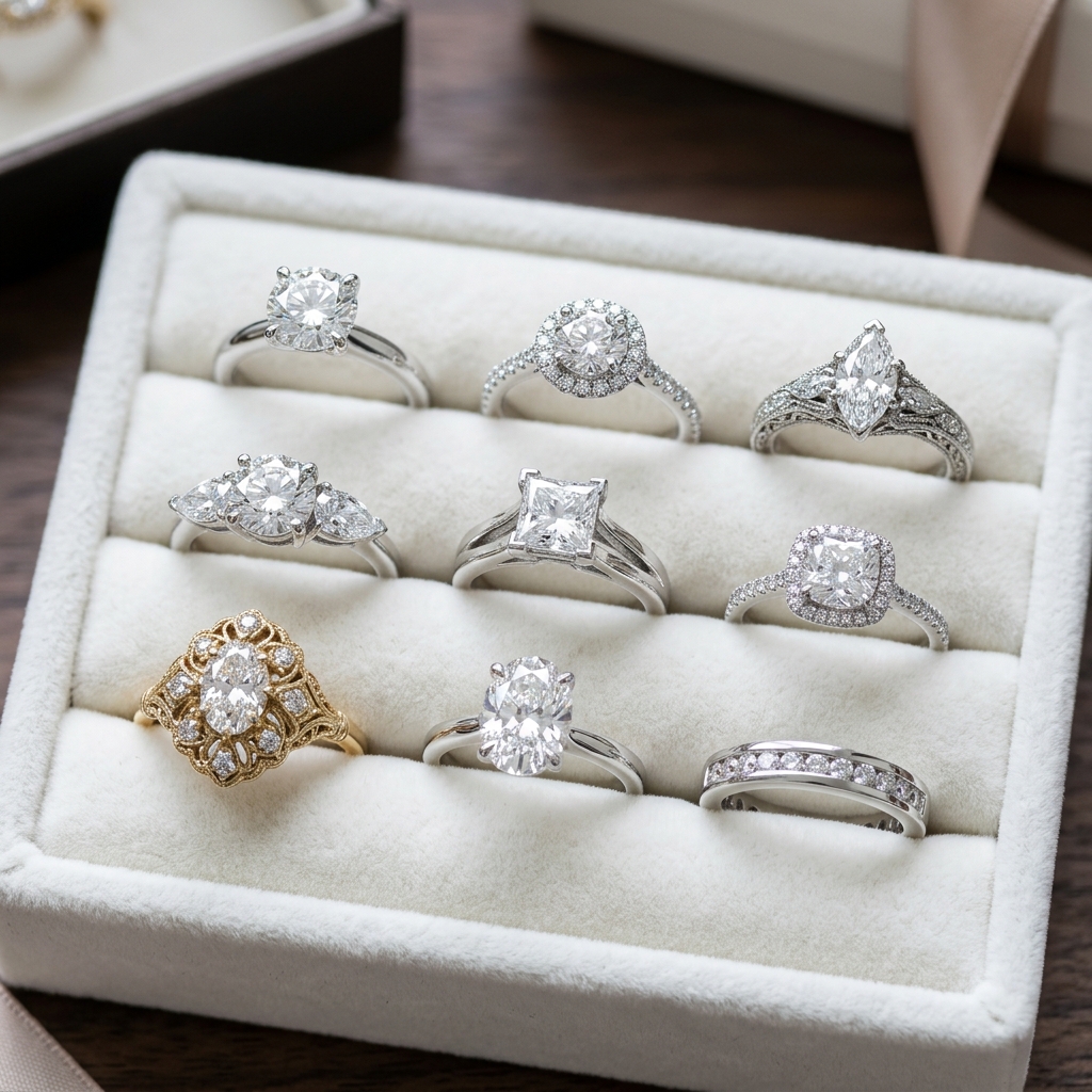 アイプリモのダイヤモンド指輪の陳列イメージ

