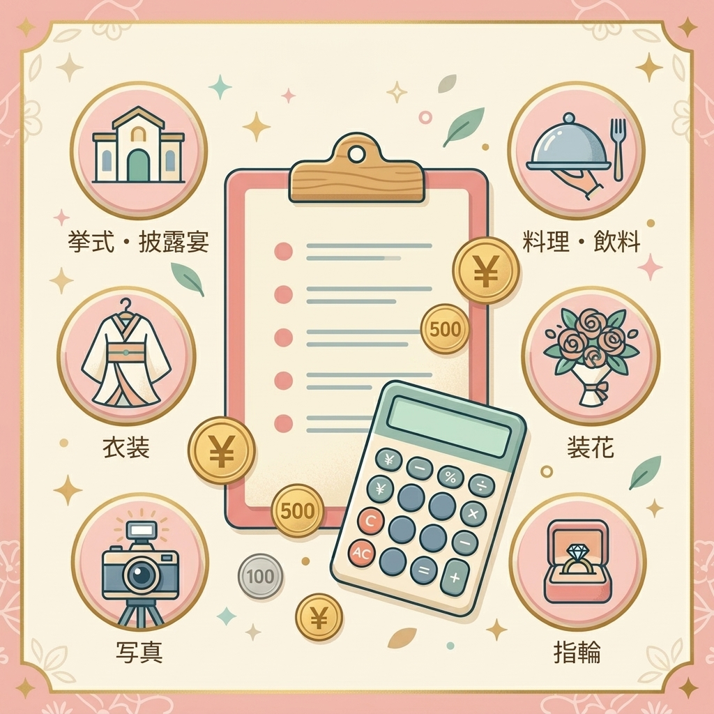 結婚式費用の内訳と見積もりのイメージ