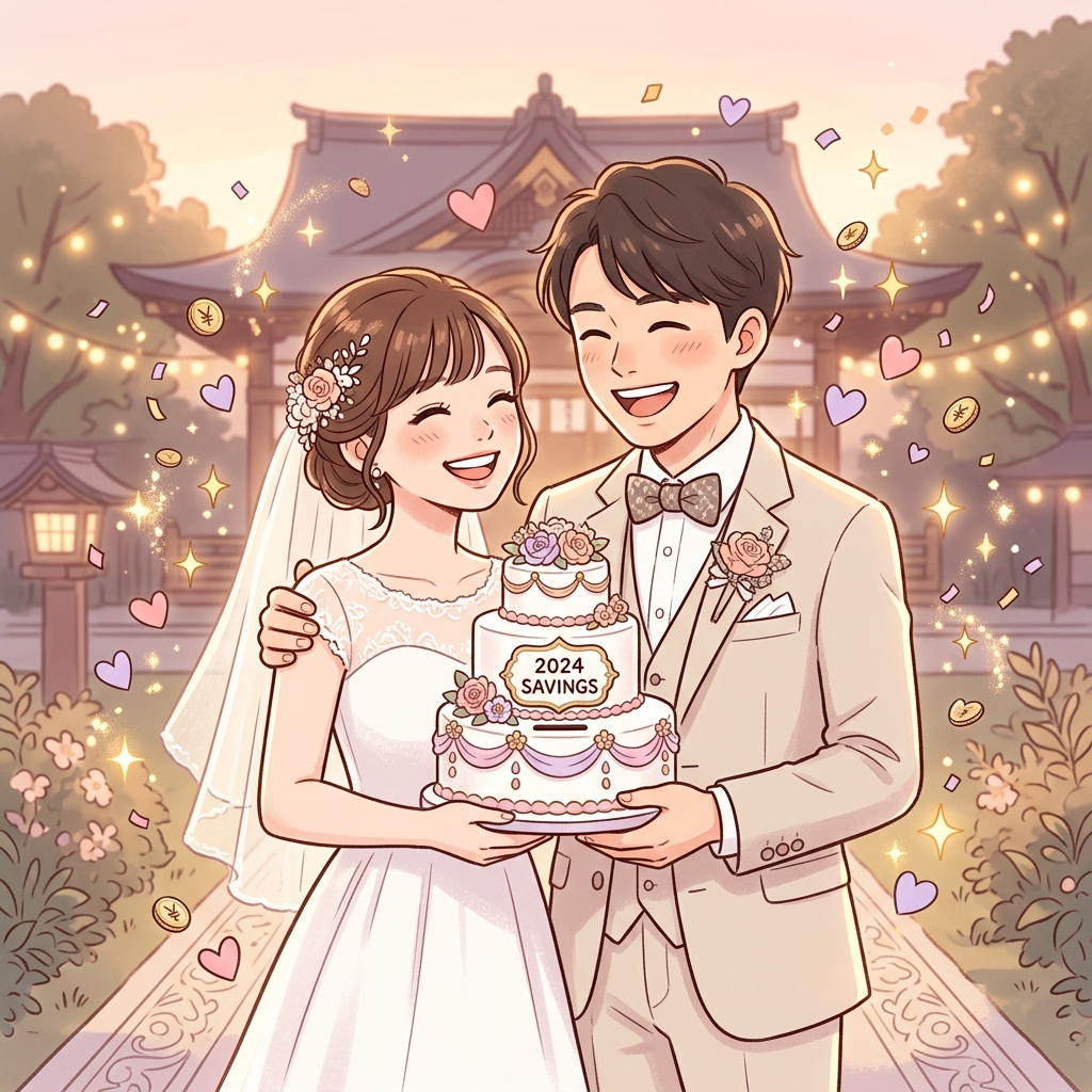 結婚式費用を節約するカップルのイメージ